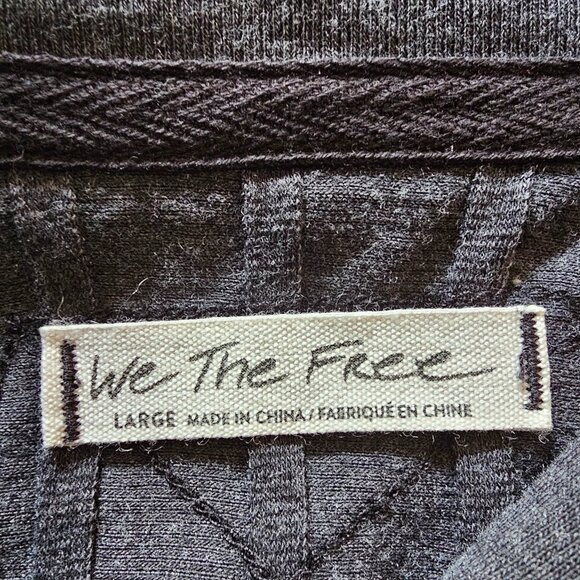 Free People In The Mix Henley Ribbed Long Sleeve Shirt Size Large - Picture 5 of 9